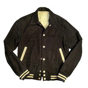 Sandro Paris Athletic Velvet Corduroy navy jacket sz small